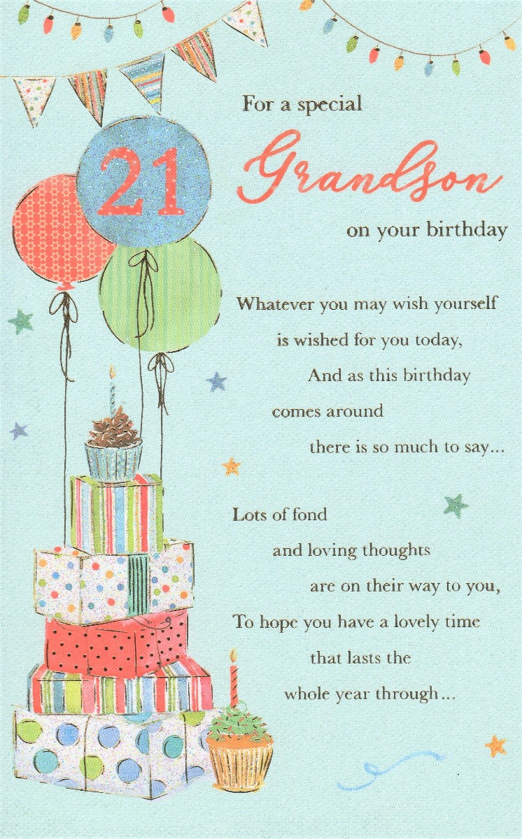 AGE 21 Card - Special GRANDSON - Card and Caboodle